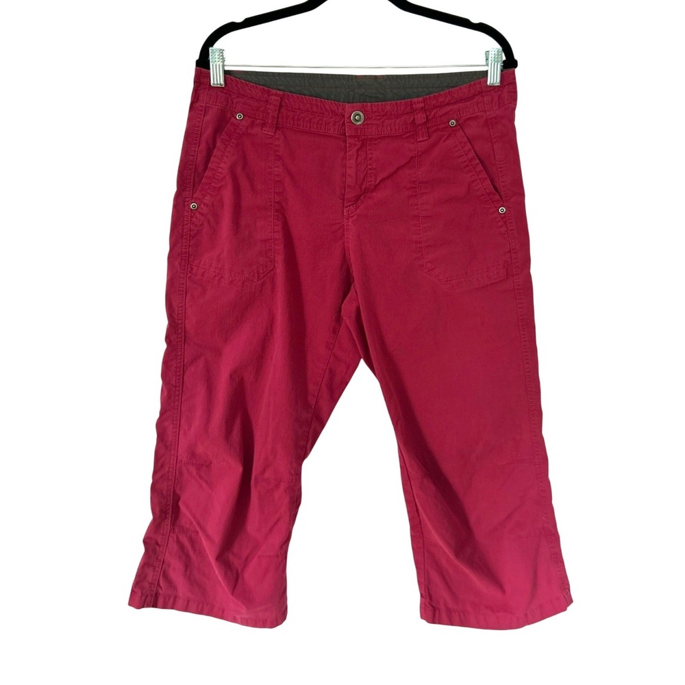 KÜHL Kendra Kapri Pants 12 Pink Hiking Capri Outdoor Gorpcore Embroidered Flower